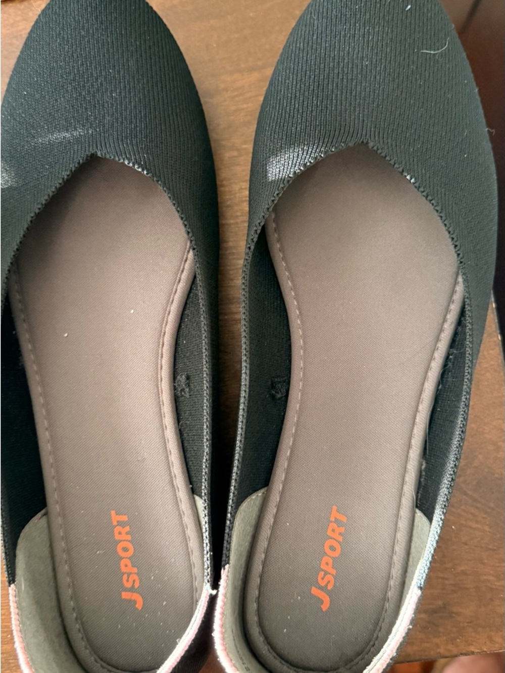 J Sport Black Slip-On Women’s Flats with Cushioned Insole